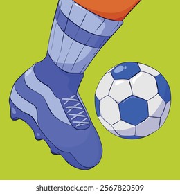 Soccer Football Illustration. kick soccer ball concept art. football art vector