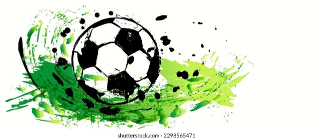 soccer, football, illustration with paint strokes and splashes, grungy mockup, great soccer event