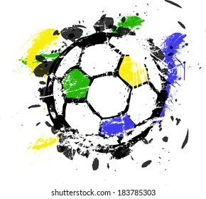 Soccer / Football illustration,brazil free copy space, vector 