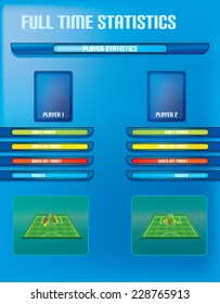 Soccer football info graphics player statistics chart vector