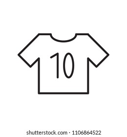 Soccer or football jersey thin line icon. Vector outline icon.