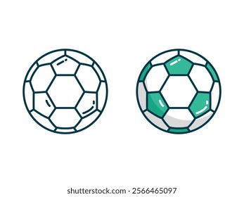 Soccer football line icon for team sports, field games, and competitive athletic events.