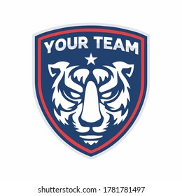 Soccer Football logo with Angry Tiger head mascot. Angry Tiger logo vector, Angry Tiger vector, esport Angry Tiger vector flat logo