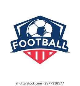 Diseño del logotipo de fútbol ilustración vectorial, plantilla del icono del logotipo de fútbol