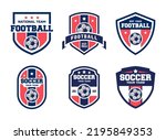 Soccer football logo, emblem collections, designs templates. Set of football logos