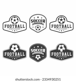 Soccer football logo, emblem collections, designs templates on a light background.