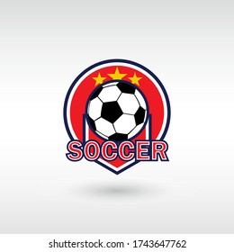 Soccer football logo, emblem designs templates on a light background.For Tournament Champion League Sport Logo