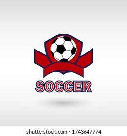 Soccer football logo, emblem designs templates on a light background.For Tournament Champion League Sport Logo