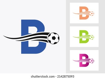 Soccer Football Logo On Letter B Stock Vector (Royalty Free) 2142875093 ...