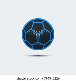 Soccer Football Logo Template. Creative Sport Ball Emblem with Polygon Design on a Light Background