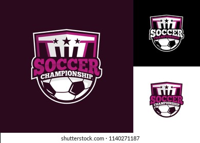 Soccer Football Logo Template Design Vector, Emblem, Design Concept, Creative Symbol, Icon
