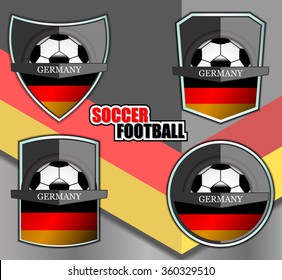 Soccer Football Logo Templates for Germany, Vector Illustration