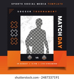 Soccer or Football Match Day Banner Flyer Social Media Template for Sports Tournament