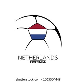 Soccer football minimal design with Netherlands flag