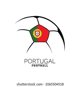 Soccer football minimal design with Portugal flag