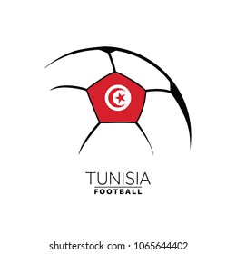 Soccer football minimal design with Tunisia flag