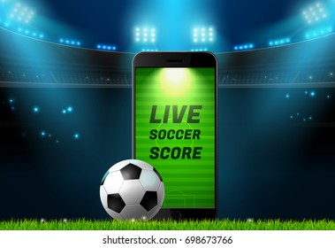 soccer football mobile live scoreboard vector illustration