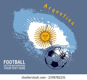 Soccer or Football on Argentina flag background. Vector illustration, suitable for your project: website, poster, display, banner, brosur, templates