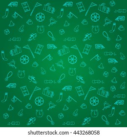 Soccer or football pattern in cartoon flat style icon.