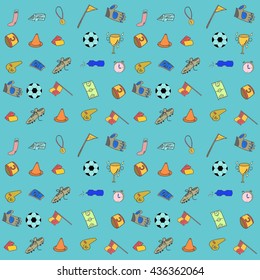 Soccer or football pattern seamless in cartoon flat style icon.