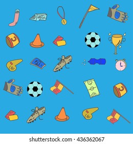 Soccer or football pattern seamless in cartoon flat style icon.