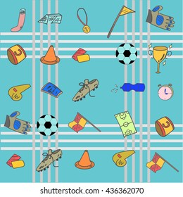 Soccer or football pattern seamless in cartoon flat style icon.