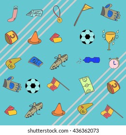 Soccer or football pattern seamless in cartoon flat style icon.