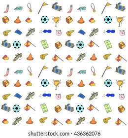 Soccer or football pattern seamless in cartoon flat style icon.
