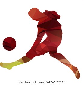 Soccer football player athlete action sport with ball illustration vector 