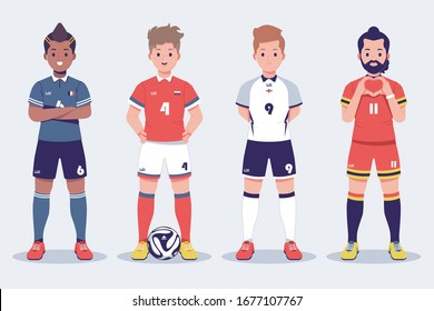 soccer or football player flat character 