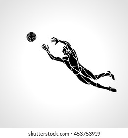 Soccer or football player, goalkeeper, sportsman silhouette