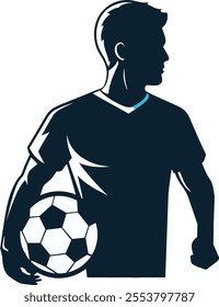 Soccer Football Player Icon Silhouette Vector Illustration. Energetic Design for Sports Branding, Logos, T-shirts, Posters, and Marketing Materials