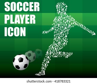 SOCCER FOOTBALL PLAYER ICON VECTOR