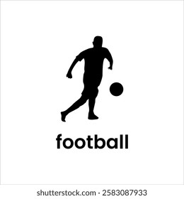 soccer football player kick design. competition cup people kick ball silhouette vector