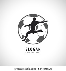 Soccer  Football player Logo. Football Vector illustration.