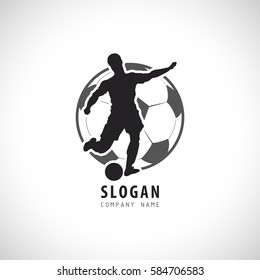 Soccer  Football player Logo. Football Vector illustration. Sport Emblem.