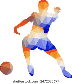 Soccer Football Player Lowpoly Style Illustration Vector Sport