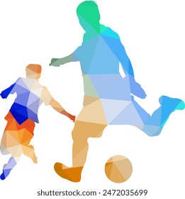 Soccer Football Player Lowpoly Style Illustration Vector Sport