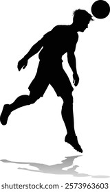 A soccer or football player male silhouette man 