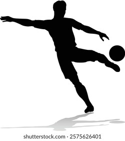 A soccer or football player male silhouette man 