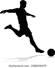 A soccer or football player male silhouette man 