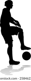 A soccer or football player male silhouette man 