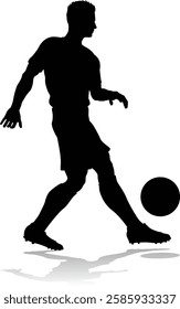 A soccer or football player male silhouette man 