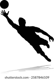 A soccer or football player male silhouette man 