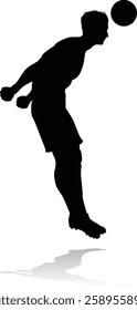 A soccer or football player male silhouette man 
