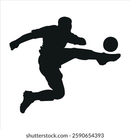 A soccer or football player male silhouette man