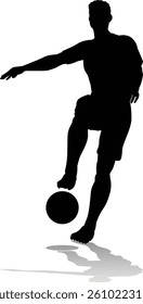 A soccer or football player male silhouette man 