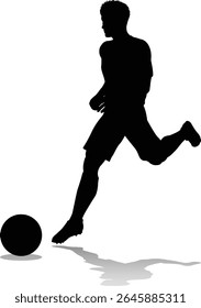 A soccer or football player male silhouette man 