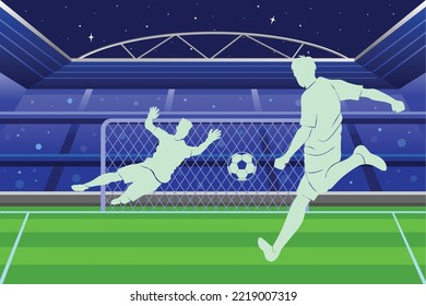 Soccer and Football Player Man Illustration Logo Vector