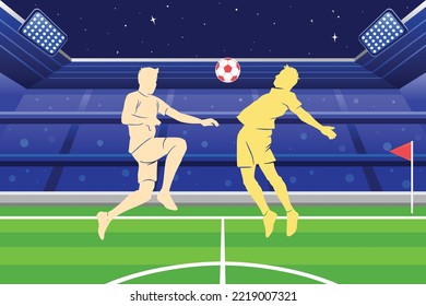 Soccer and Football Player Man Illustration Logo Vector